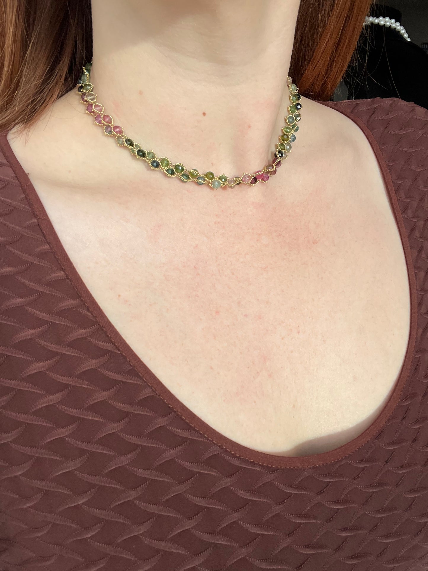 Watermelon Tourmaline Chain
