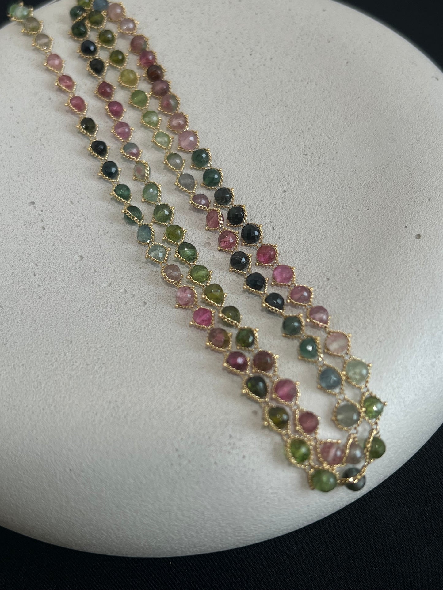 Watermelon Tourmaline Chain