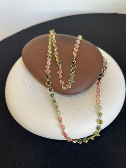 Watermelon Tourmaline Chain